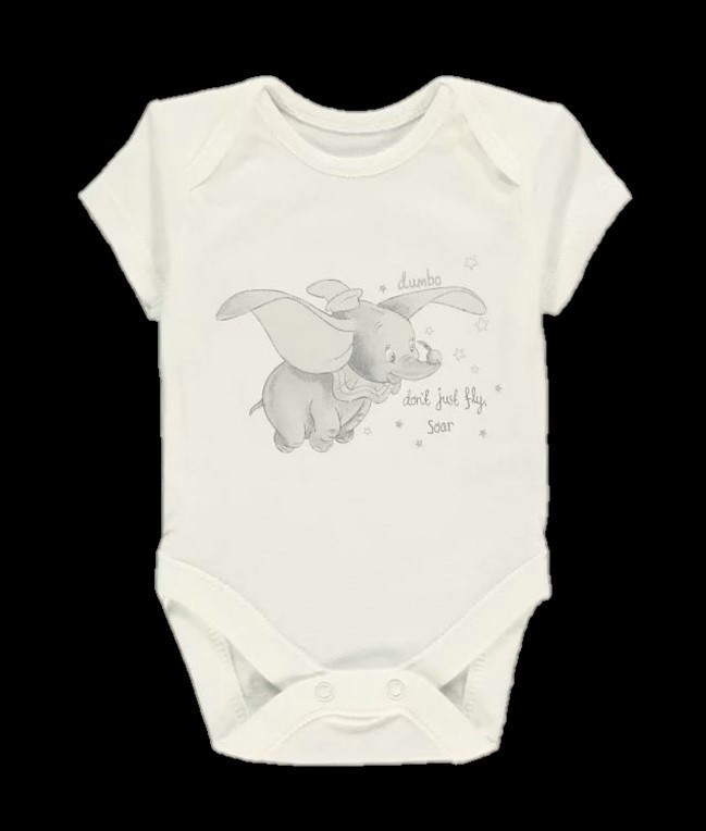 Baby Unisex Disney Dumbo Character 3 Piece Starter Set 0-3 Months