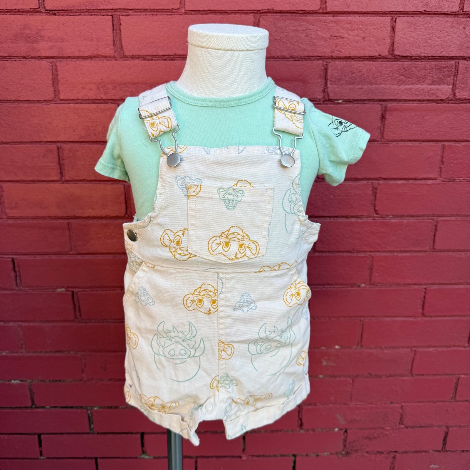 Disney Baby The Lion King Simba Overalls Romper T Shirt Set 3-6M