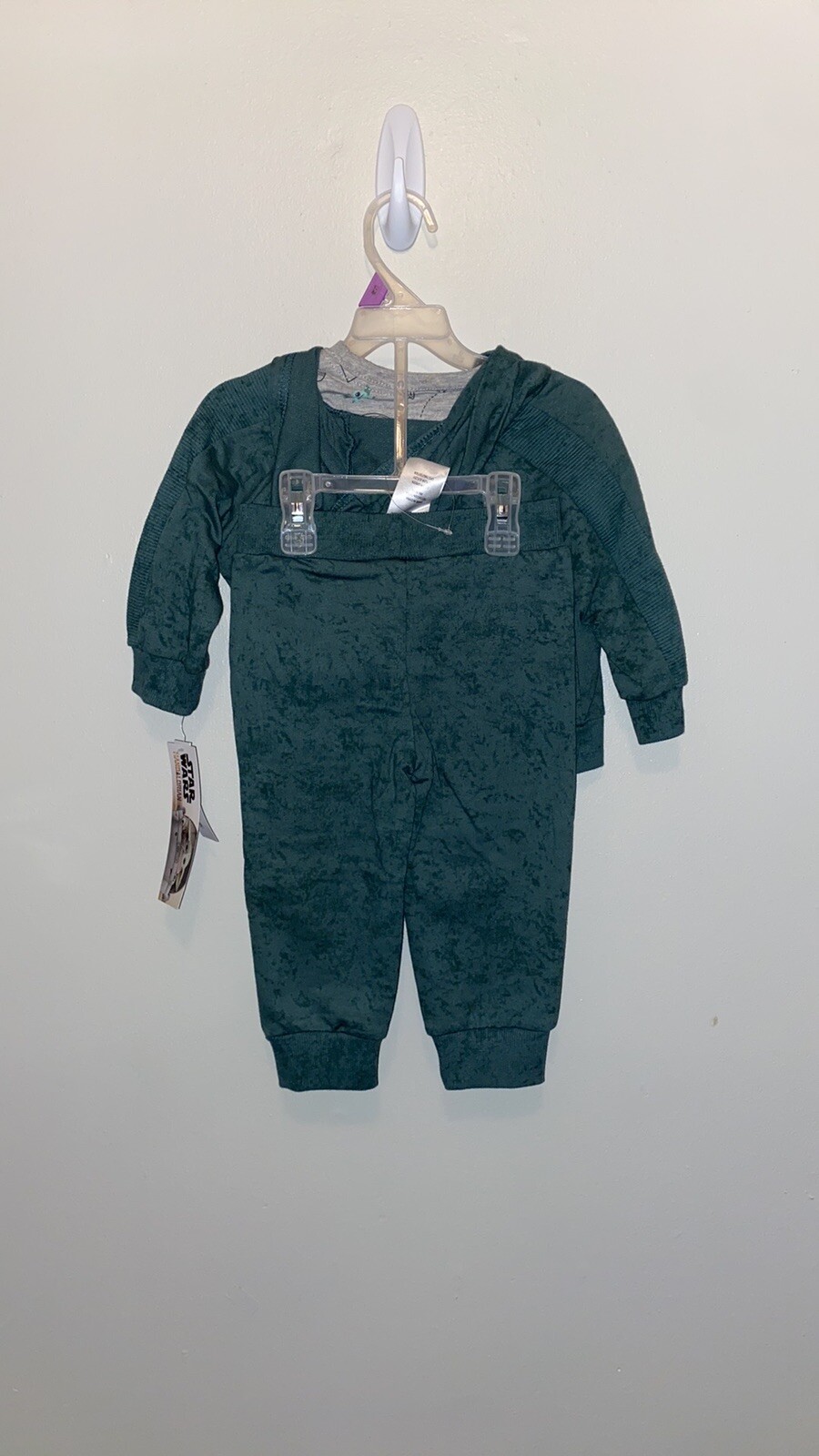 Star Wars The Mandalorian Baby Yoda 3 Piece Hoodie, Tee Shirt & Jogger Set NWT