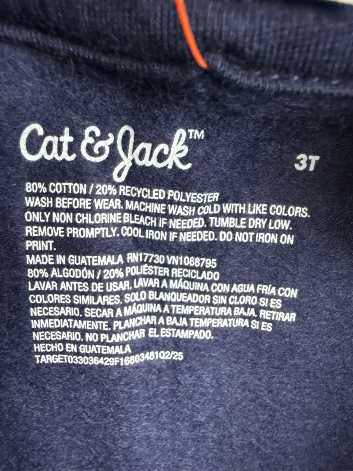 Cat & Jack Toddler Boys 3T Navy Blue Fleece Zip Up Sweatshirt & Jogger Pants Set