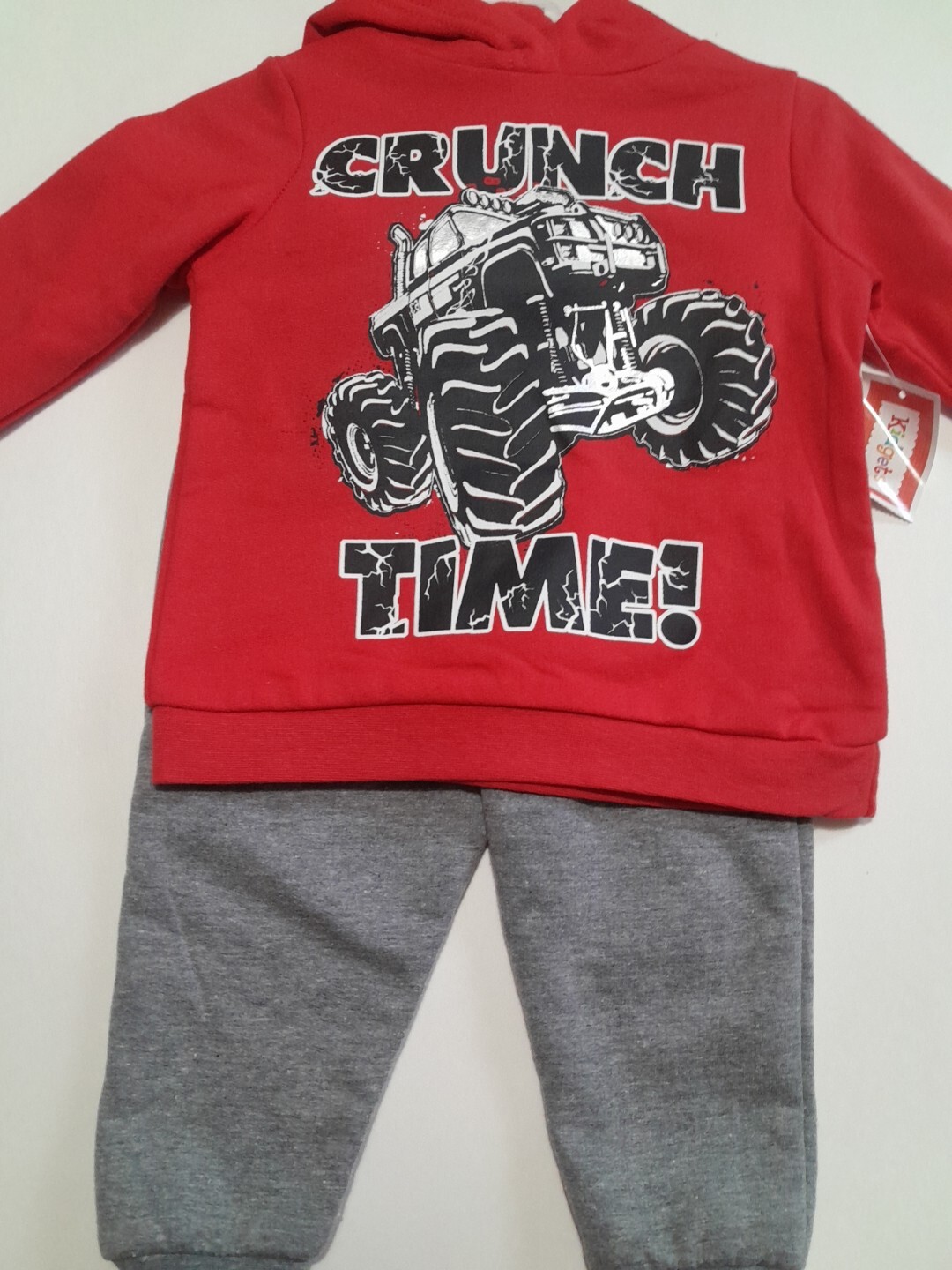 Kidgets Monster Truck Hoodie Sweatshirt Joggers 2 Piece Set Boy’s Size 12M New