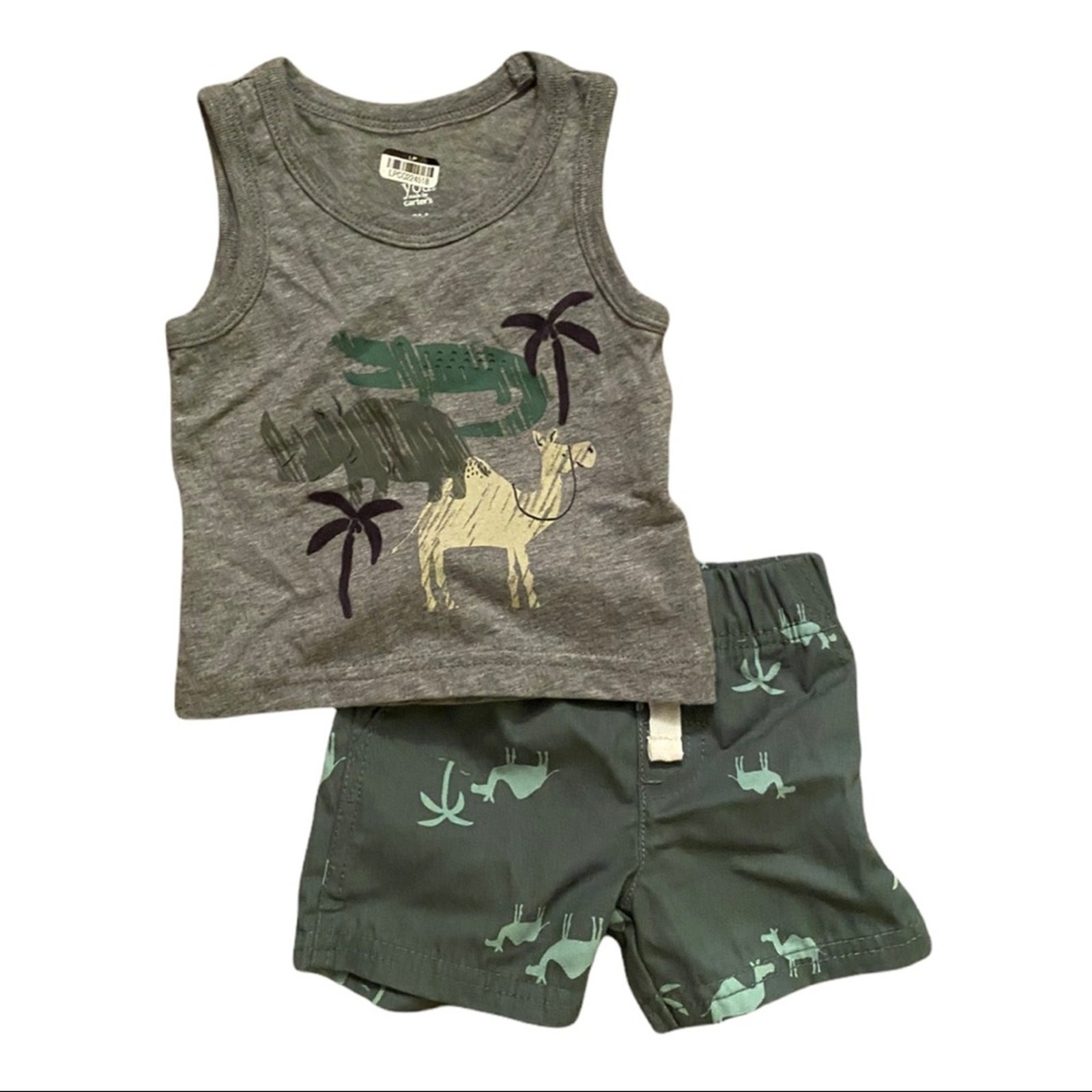 Just One You Cotton Boys Shirt Shorts Animal Zoo Set 3 Months NEW