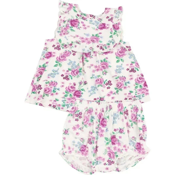 ANGEL DEAR NWT Bamboo CUTE LITTLE ROSES 2pc Set Outfit 6-12m