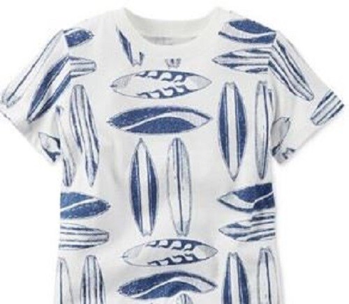 New with tags – Carter’s Boy surfboard pattern Tee – Size 5 – 100% Cotton
