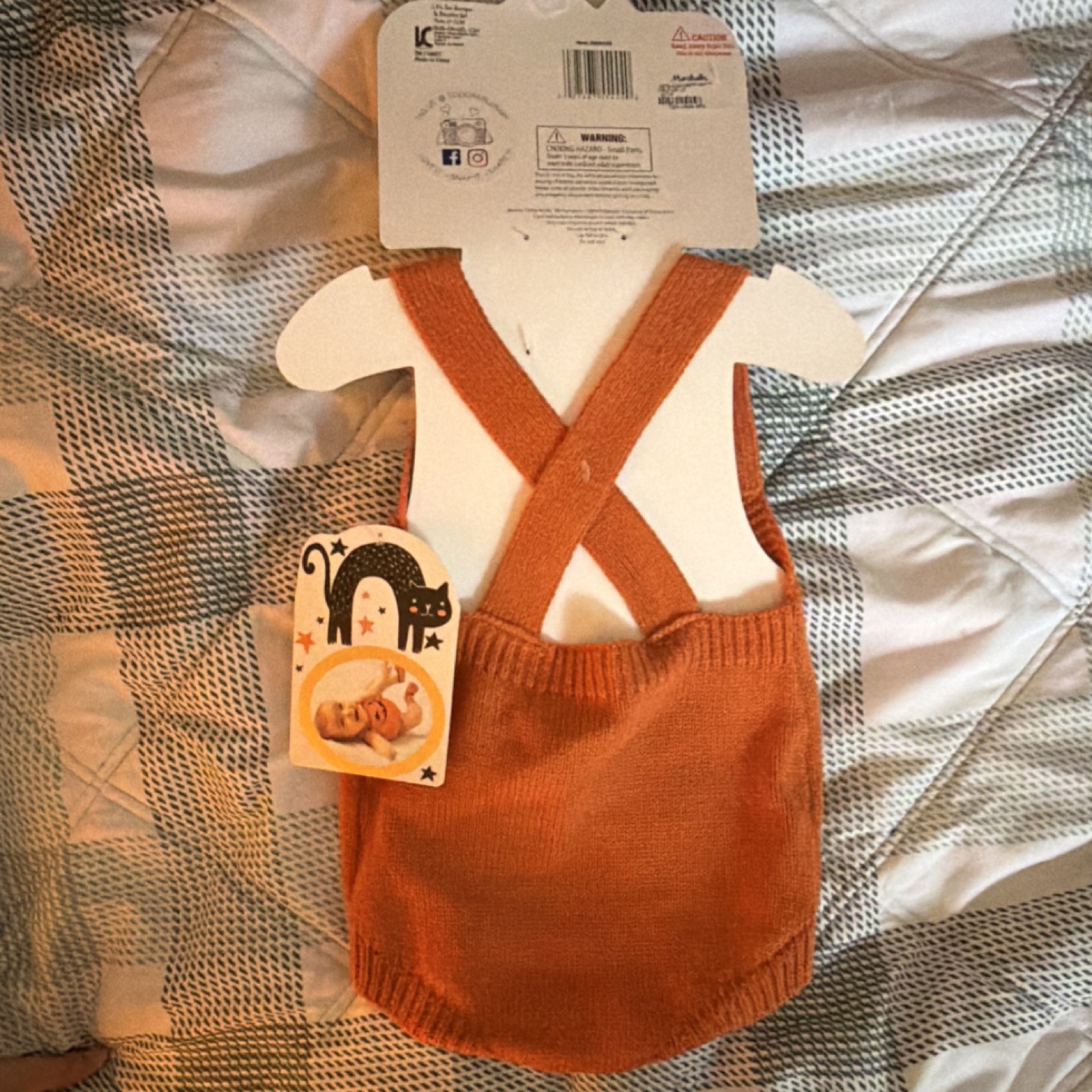 SO’Dorable Halloween Pumpkin Romper & Booties Set Orange Black 0-12M Sleeveless