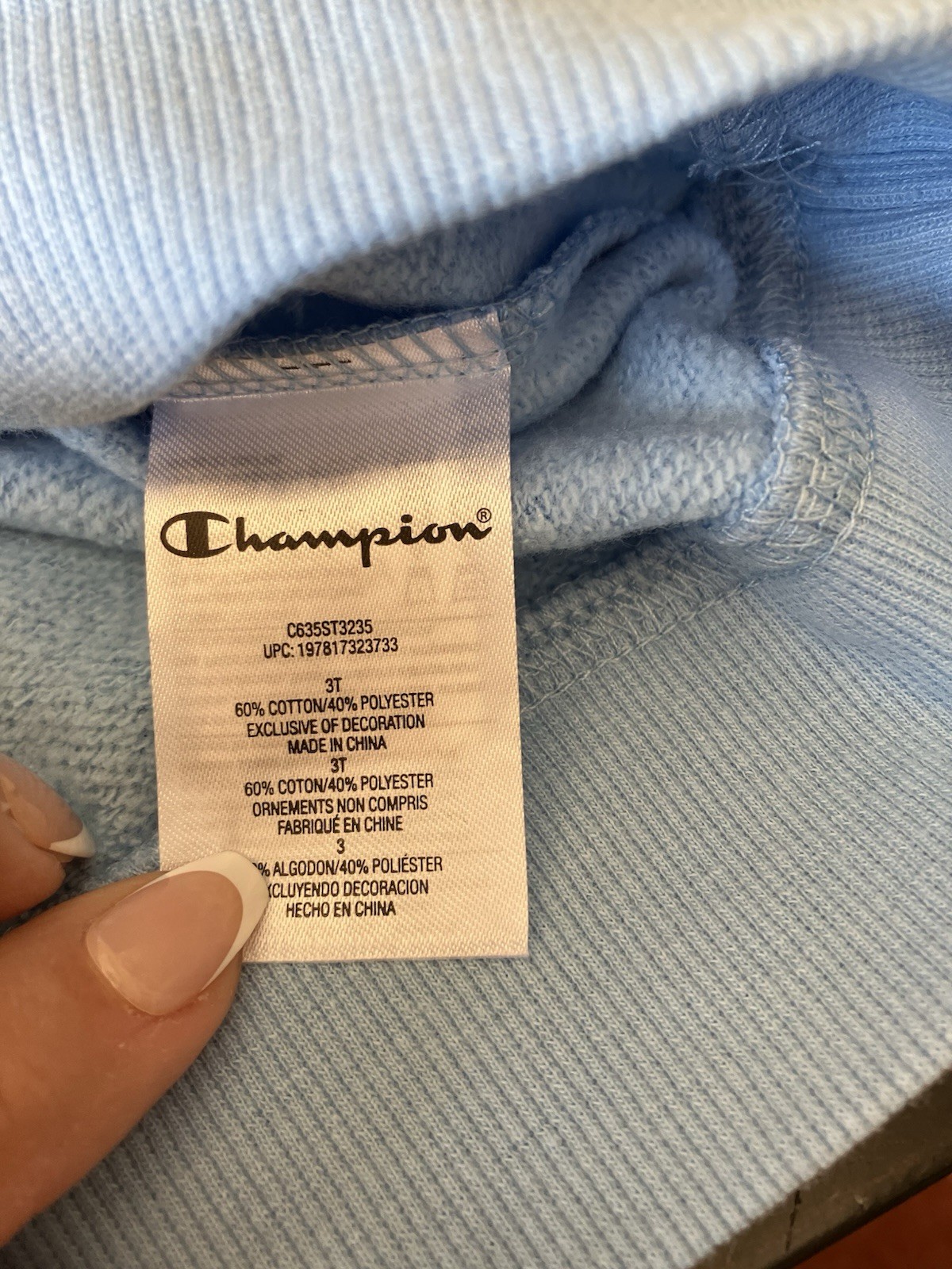 New W/Tags Champion Girls Fleece 2pc L/S Sweatshirt & Skort Set 3T Blue
