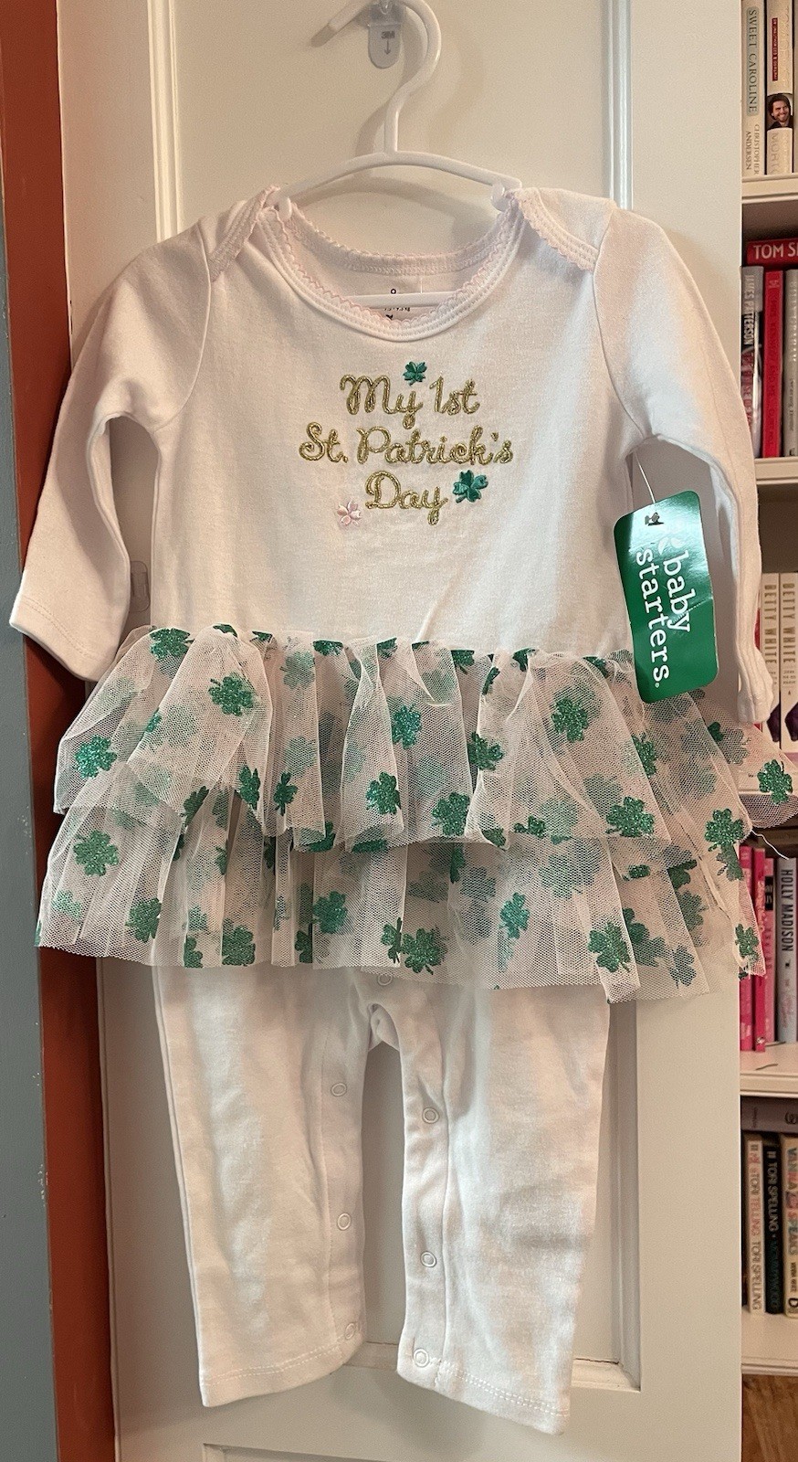 Baby Starters Girl’s 9 M “My 1st St Patrick’s Day” Bodysuit With Soft Pink Tutu