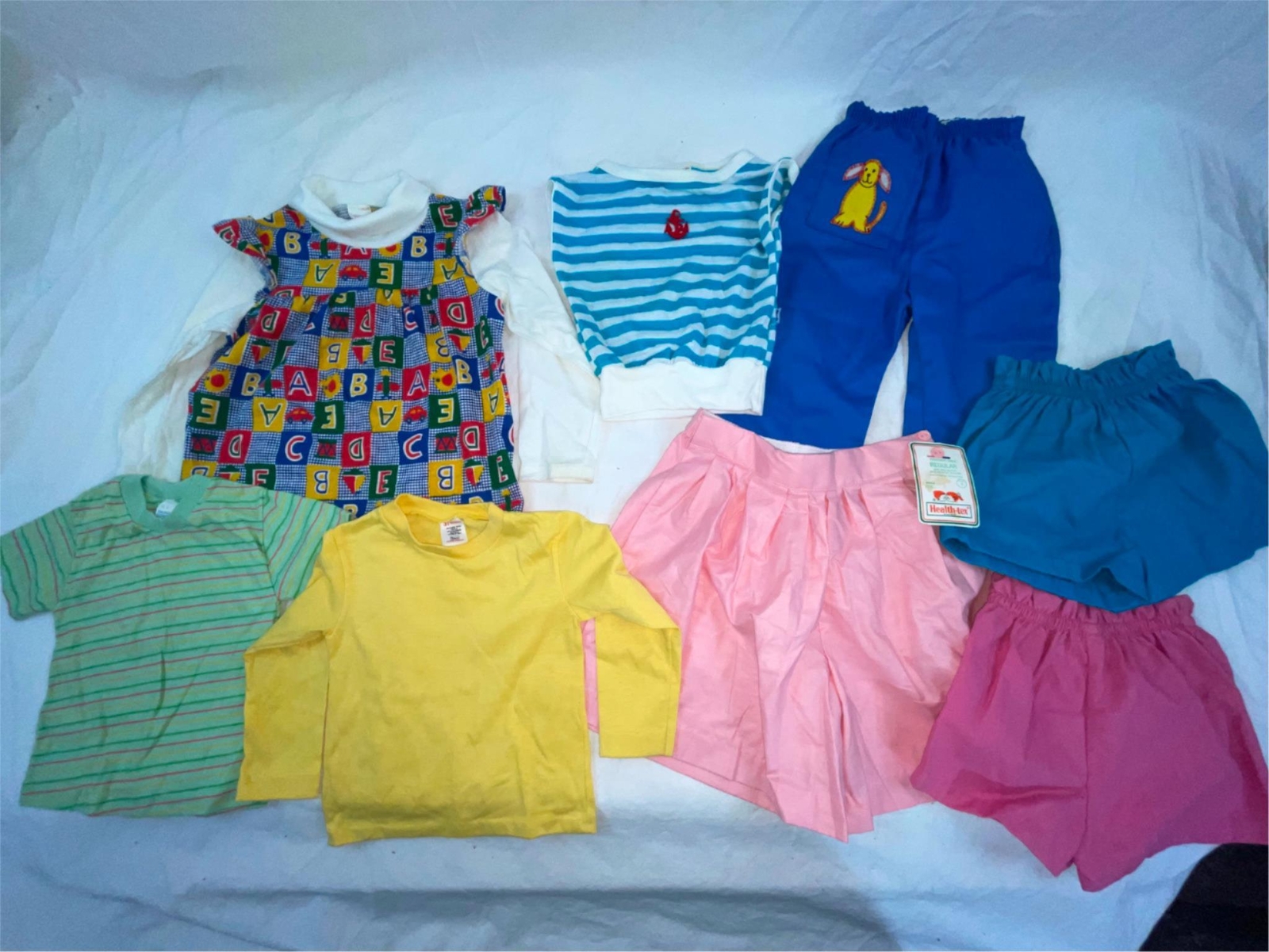 VTG 70S GIRLS KIDS CUTE SHIRT SHORTS SHIRT PANTS 8 PIECE LOT