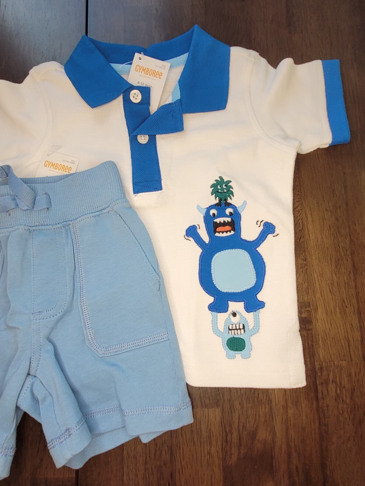 NWT Gymboree SPACE VOYAGER Alien Polo Top & Shorts Set Outfit,6-12 Months
