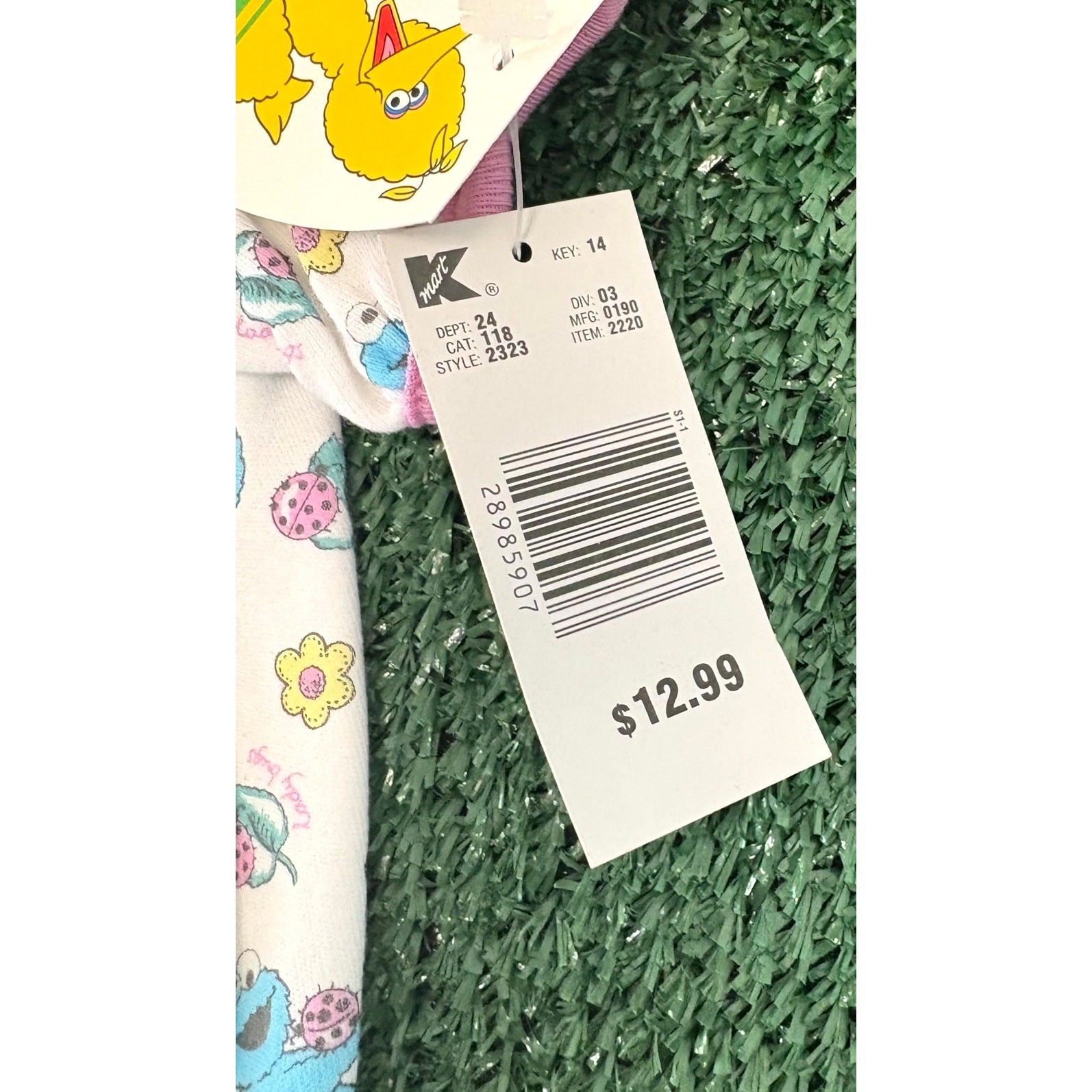 Vintage 90s Sesame Street Romper & Bib Set 3-6 Months Multicolor Cookie Monster