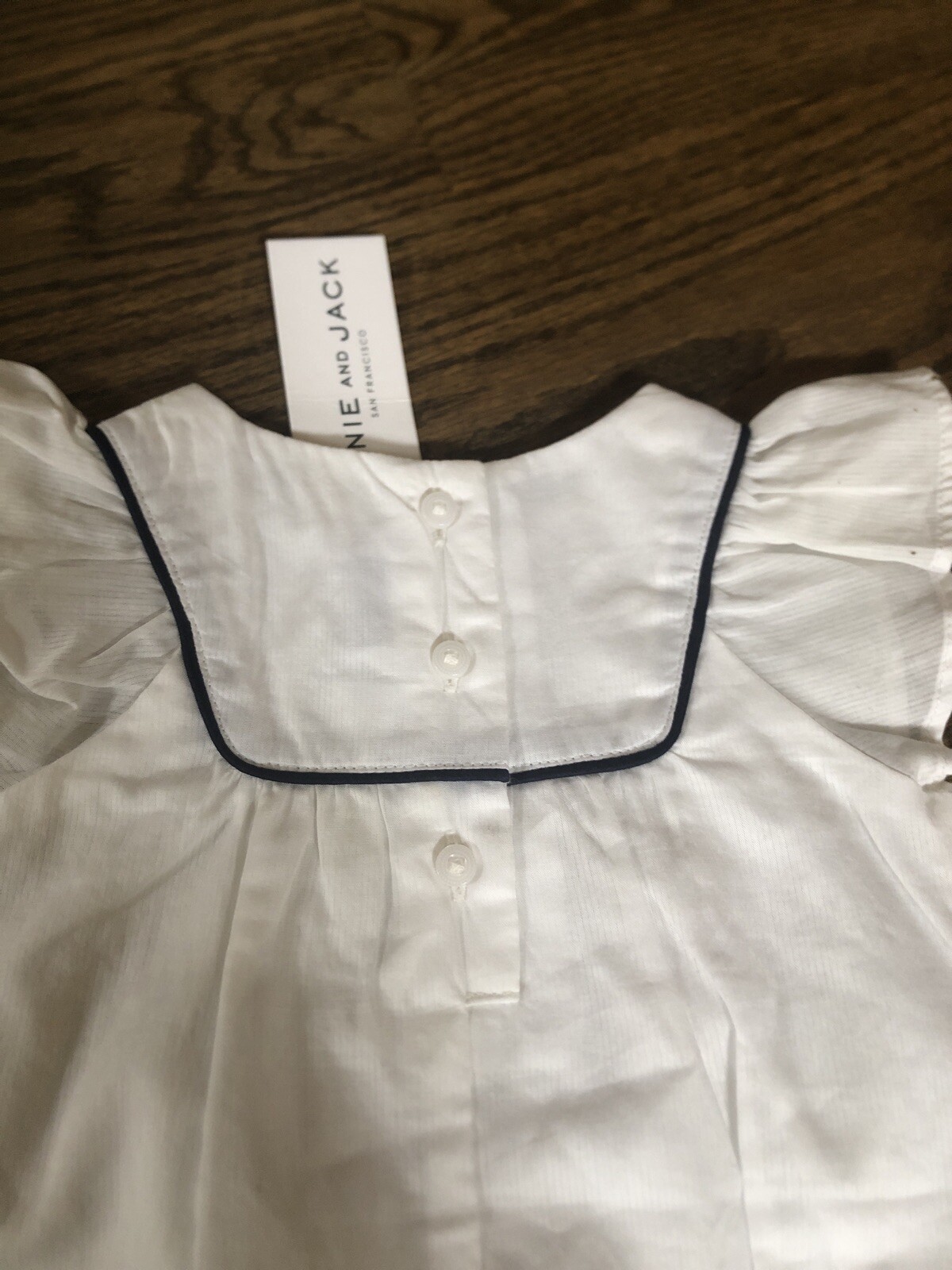 NWT Janie and Jack girl SUMMER 3-piece sailor boat white romper bow SET 12 18
