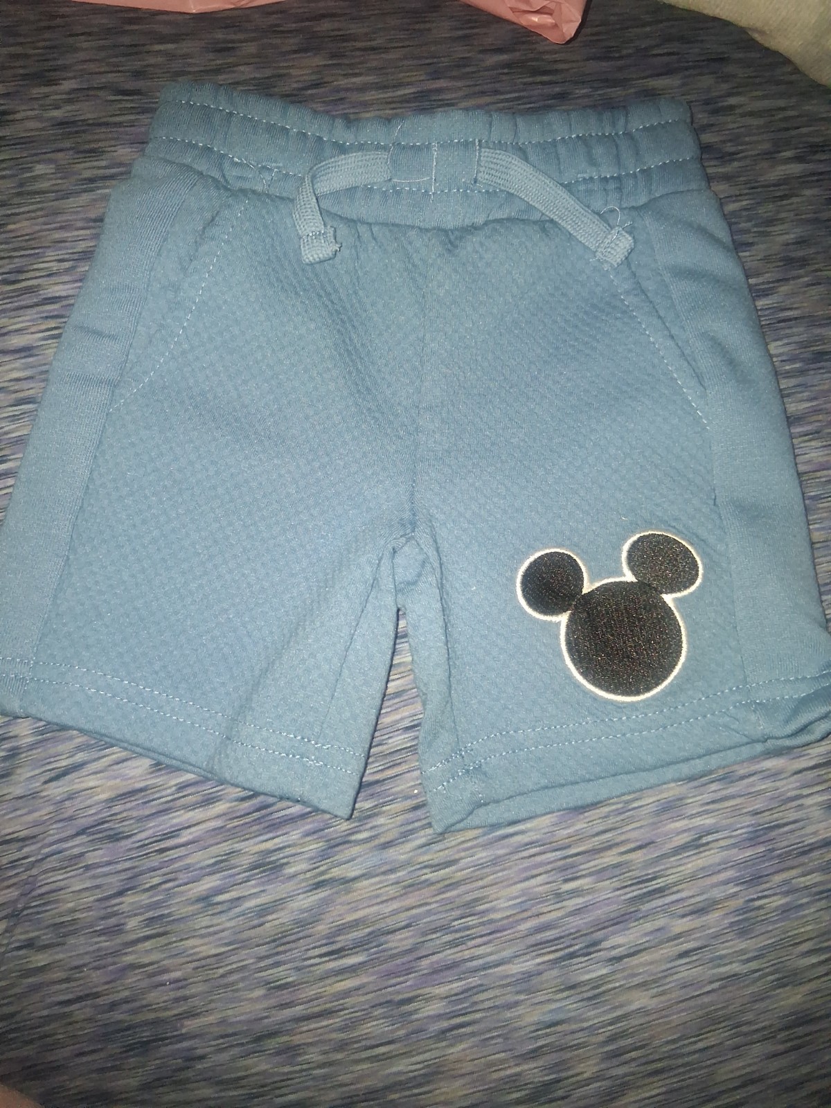 Disney Mickey Mouse Boys 12M Blue 2pc Hooded Hoodie Shorts Outfit Set