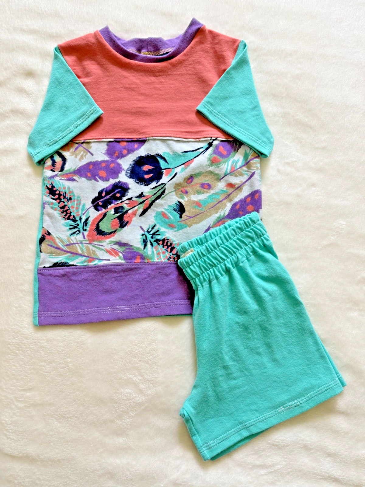 2T 2pc Shorts Set Tee & Shorts Elastic Waist Jersey