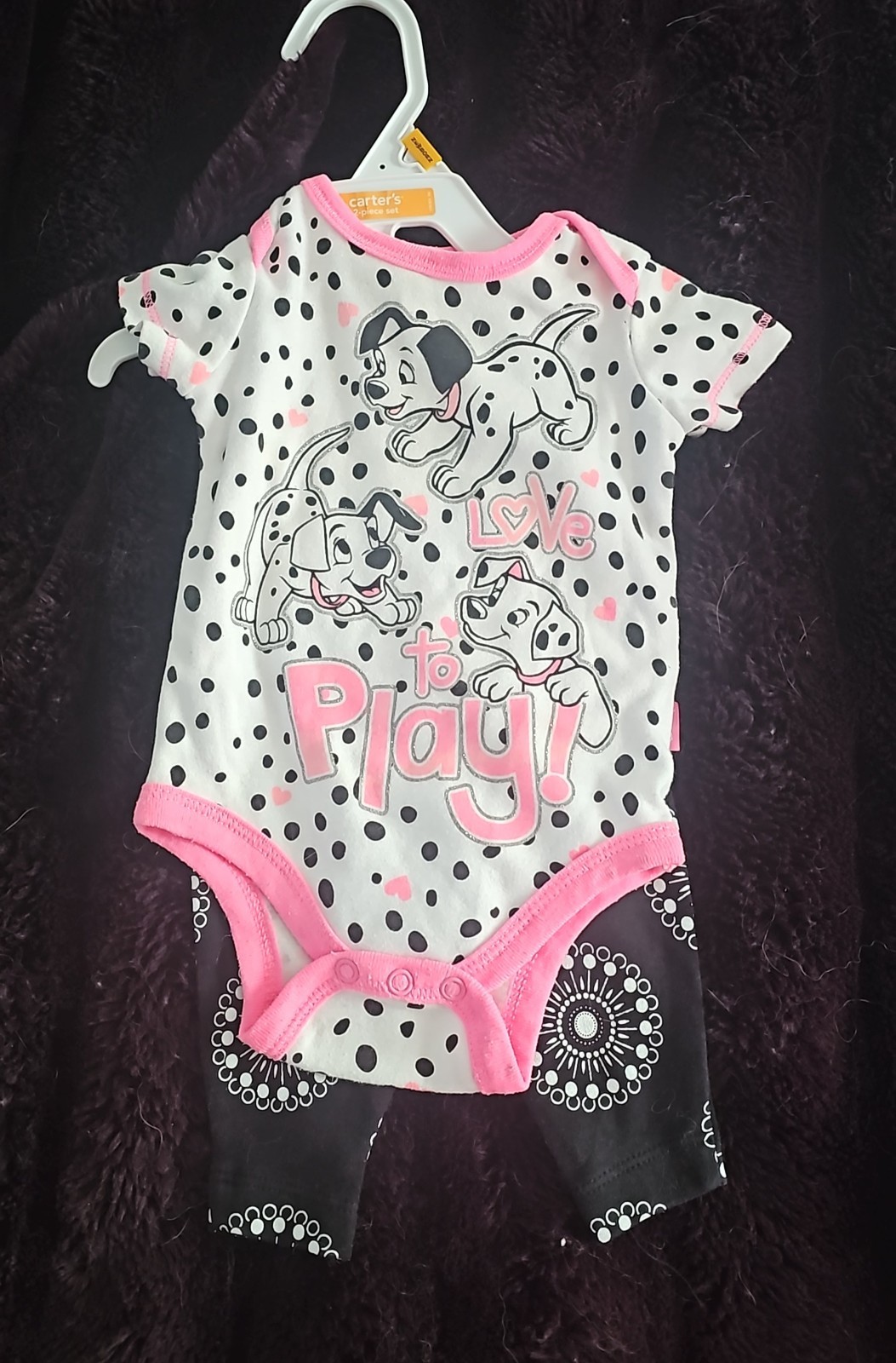 Carter’s Baby Girls 2pc Outfit Set Newborn Dalmatian Bodysuit Leggings