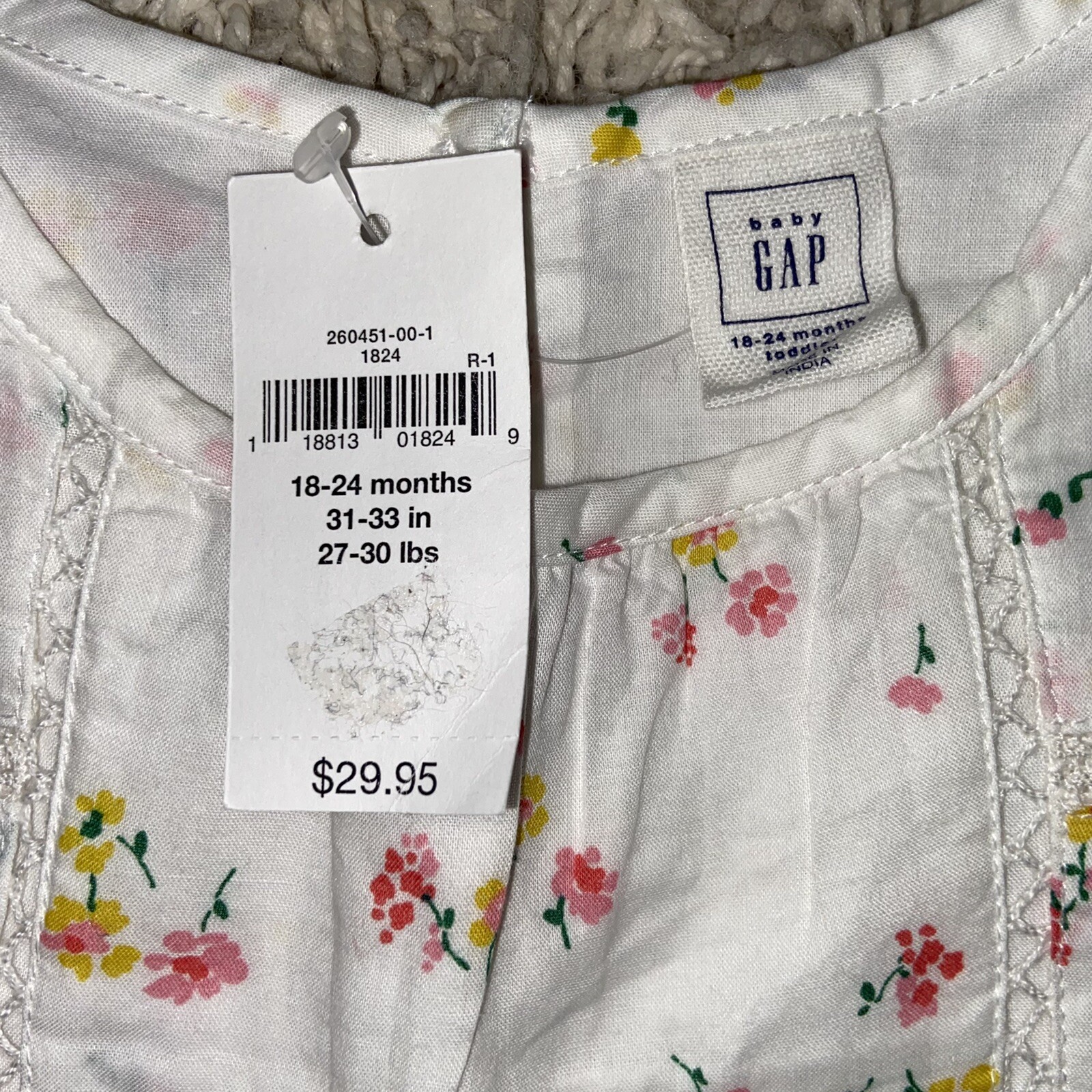 Gap Girls 18-24 Months Top Cap Sleeve Ruffles Jean Shorts Pink Flower New
