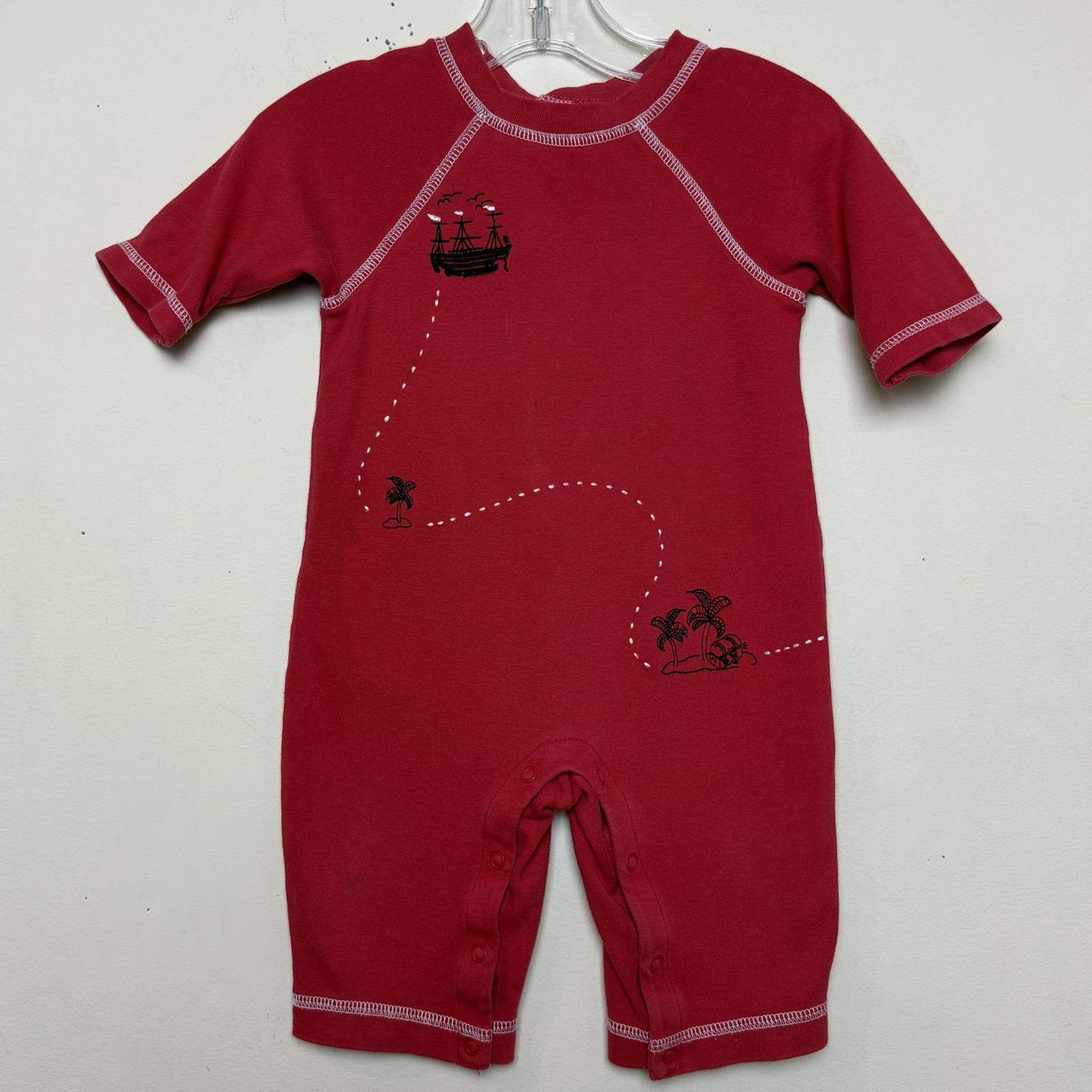 Vintage Gymboree Pirate Island 3-6 M Romper Boat Treasure Map RARE