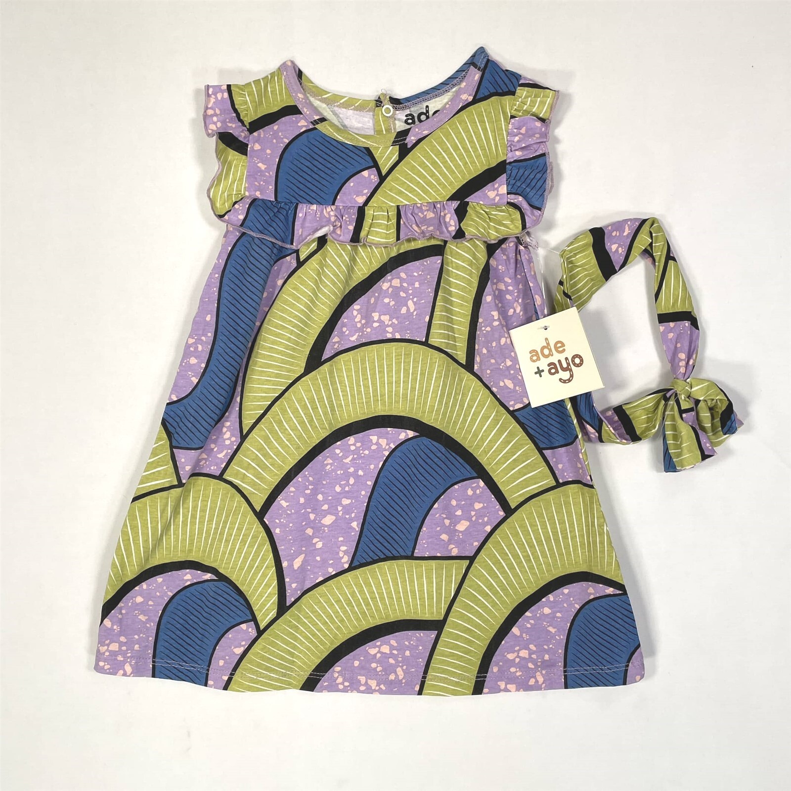 Black History Month 2pc Dress and Headband Set Toddler 3T Flutter-Sleeve