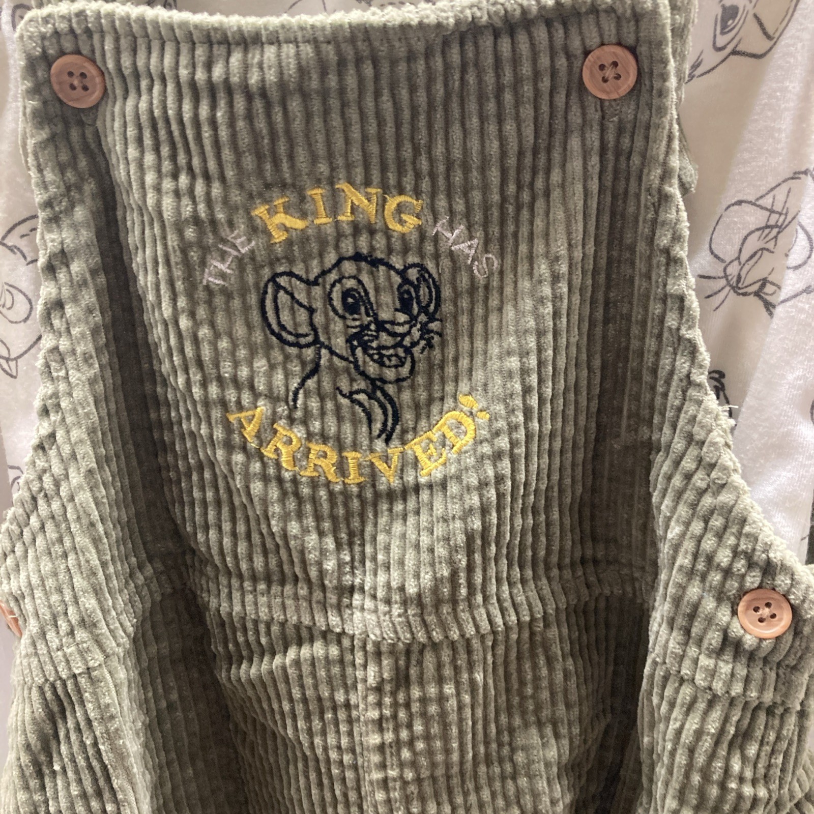 Disney Baby Simba 2 Piece Corduroy Set With Pockets Size 24 Months New