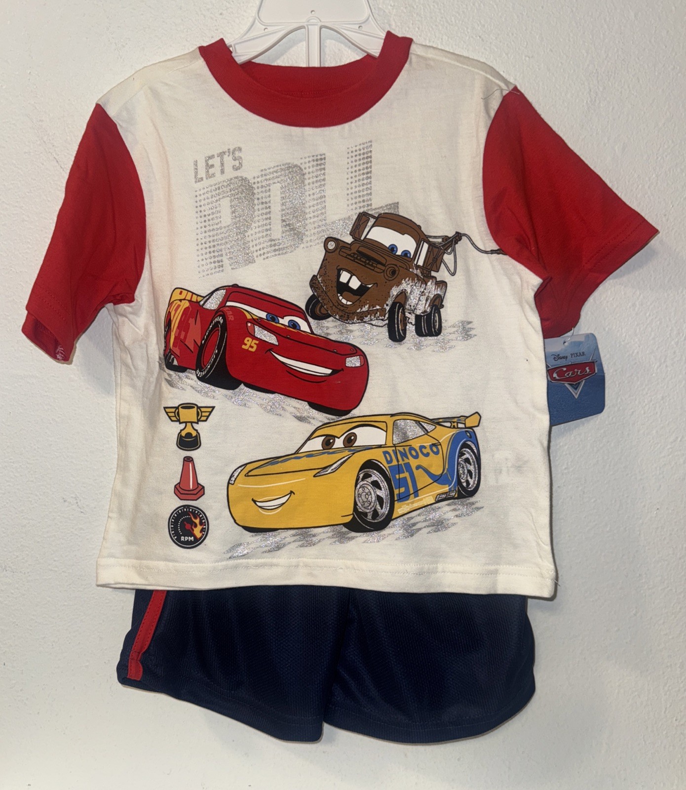 Disney Cars Lightning McQueen Mater Dinoco Boy outfit 3T new Cars Movie