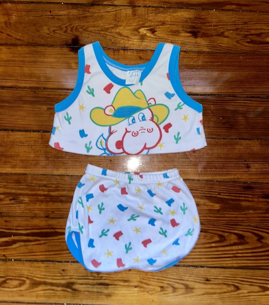 Vintage Baby Colorblock AOP 2 Piece Set Farm Outfit