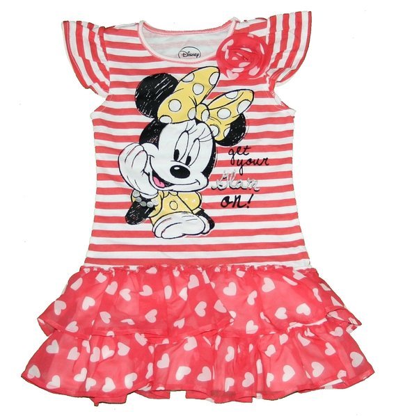 Disney Minnie Mouse Short Sleeve Tunic Shirt Dress Girl Size 3T 4T