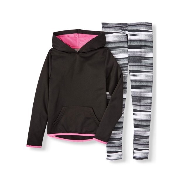 Cheetah Performance Fleece Hoodie and Leggings Girls 2-Piece Set, S (6-6X)