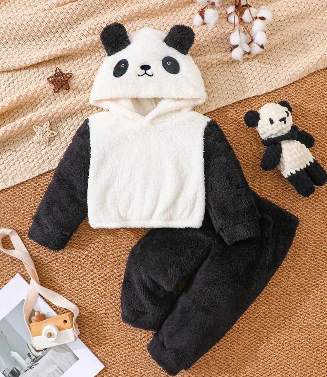 Baby Girl Boy Panda Outfit Hoodie and Trousers Age 9-12 Months Warm Soft Cosy