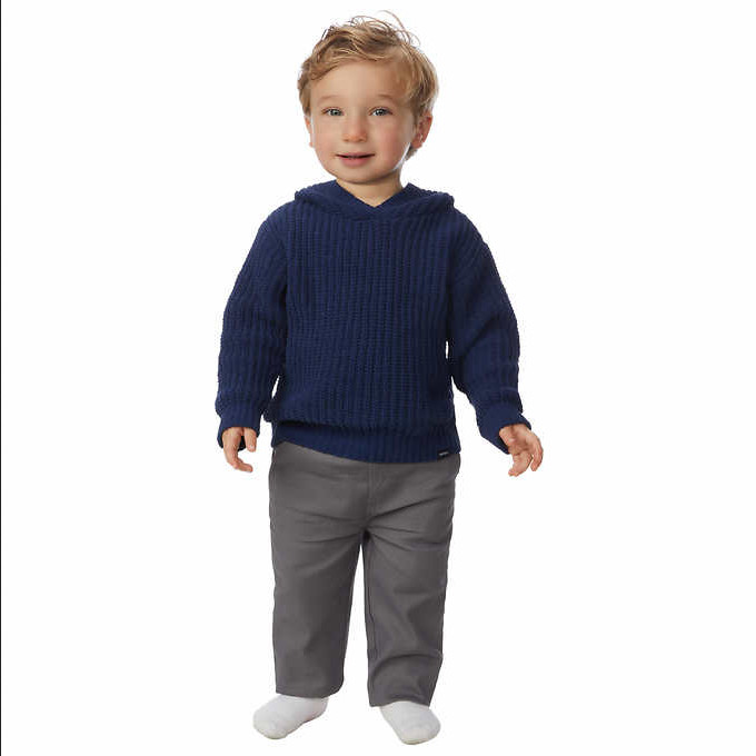 DKNY Boys 2 Piece Chenille Sweater and Pant Set Size 2T – Blue and Gray