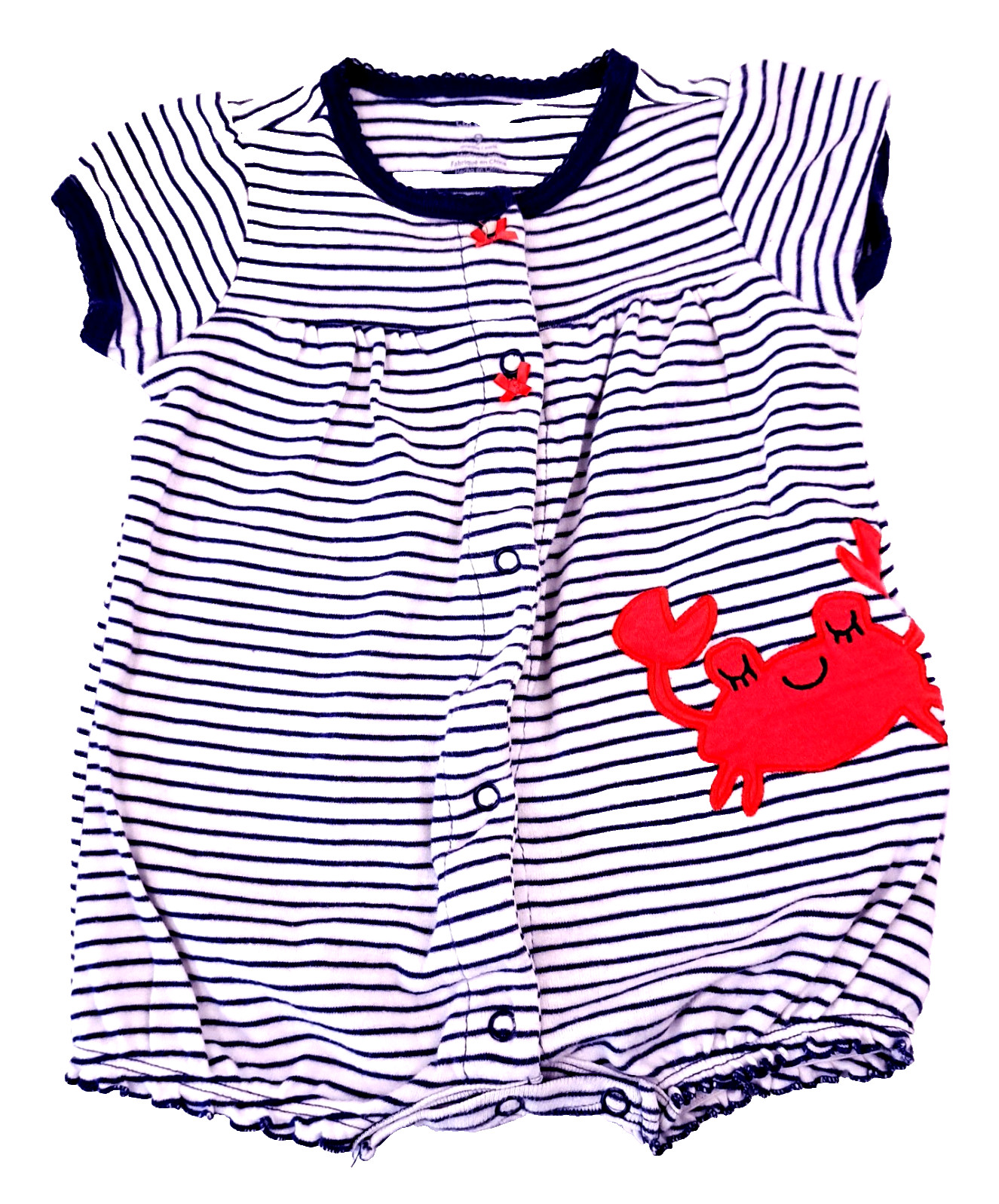 Carter’s Striped Crab Romper 9 Months One Piece Beach Summer Baby Gift