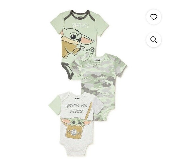 Star Wars Mandalorian Baby Yoda Baby Boy Multi 3-Pack Bodysuits Size 24 Months