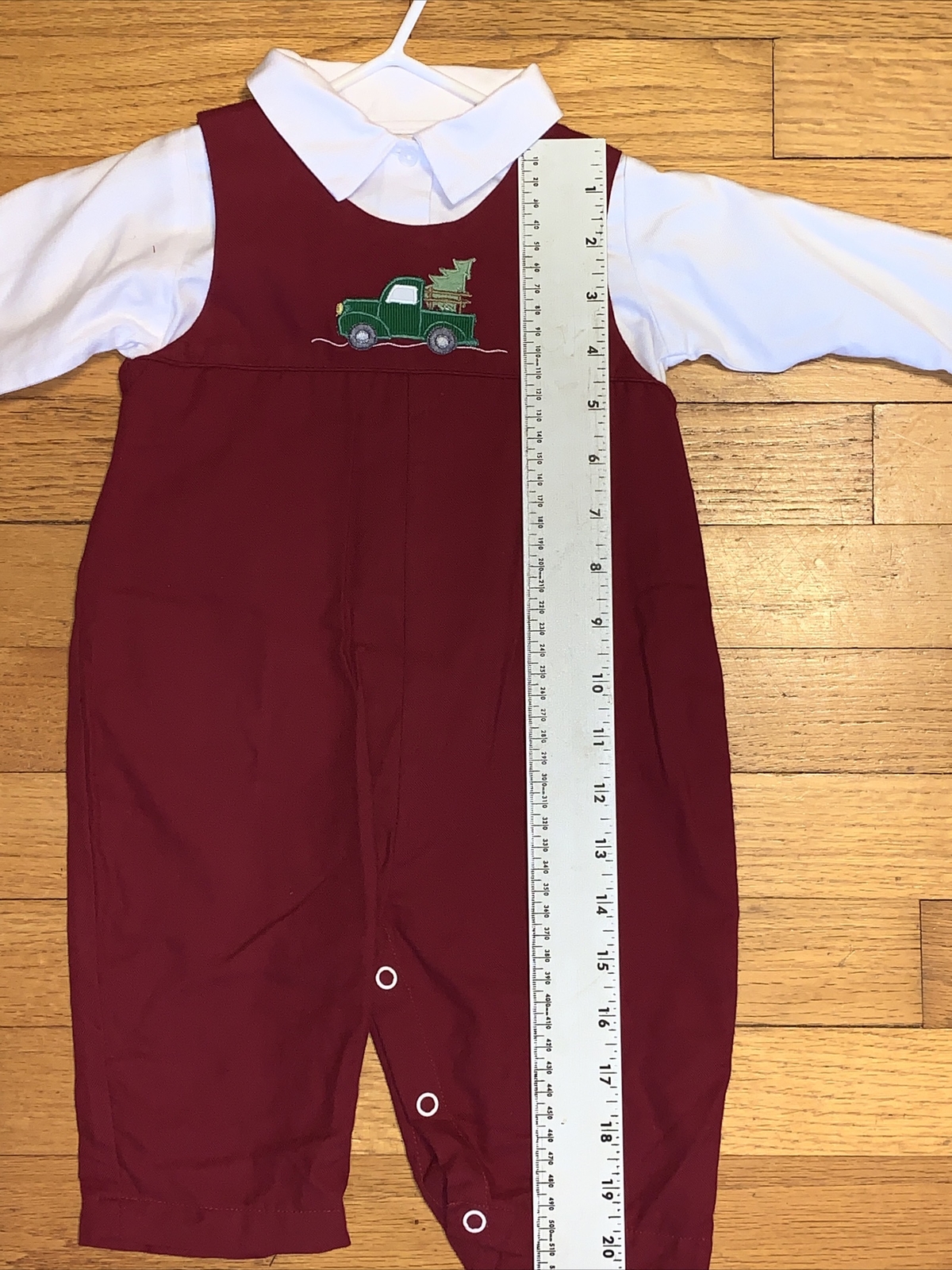NWT Petit Ami Truck Tree Longall/Romper & White Shirt 6 Months