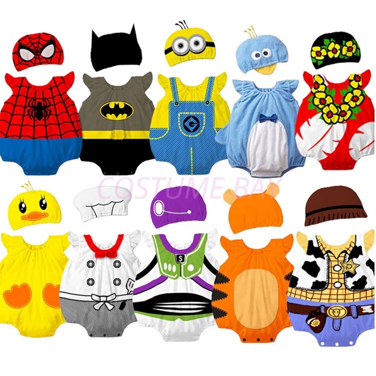 New Baby Boys Xmas Animal Cattoon Costume Bodysuit Outfit Romper Cloth Set Hat