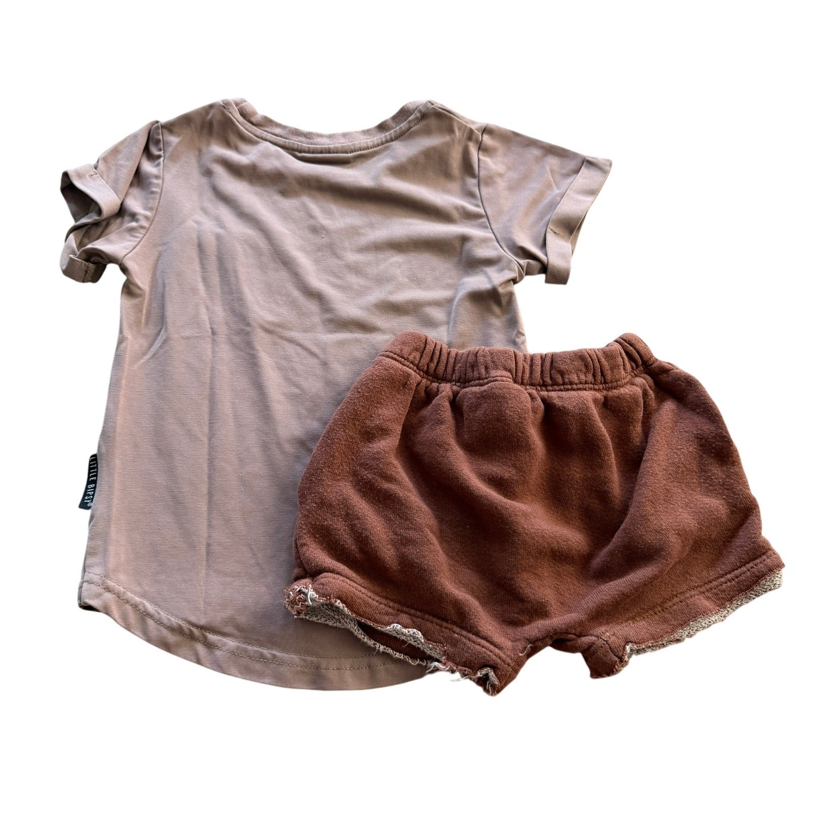 Little Bipsy Childhoods Matching Set Brown Tee and Shorts 18-24M
