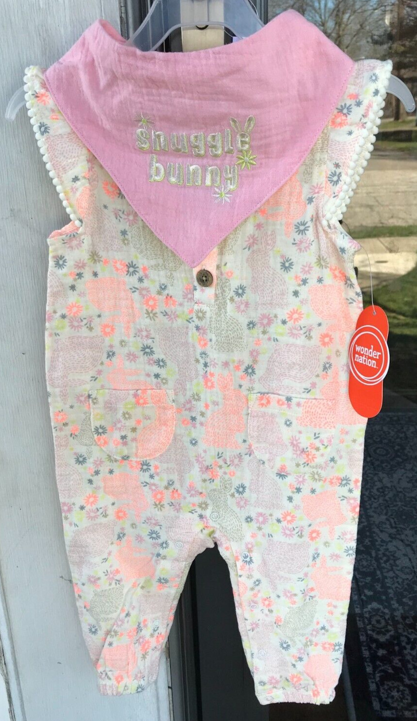Snuggle Bunny Wonder Nation Baby Girl 0-3 mo Pink Floral Romper Bib Set New 09