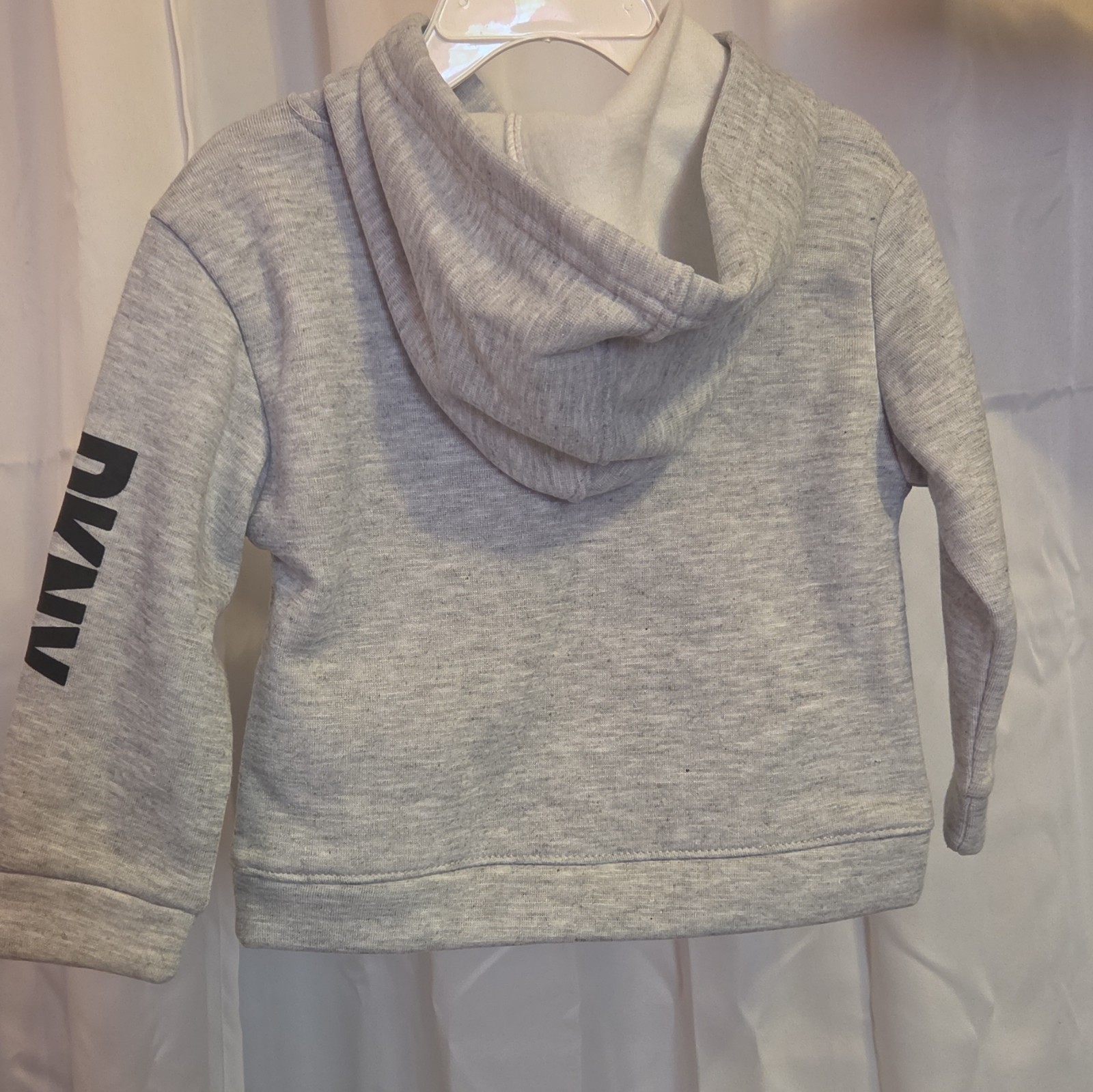 DKNY Boys 24M Gray 2pc Hoodie & Pants Set Fleece Cotton Logo Elastic