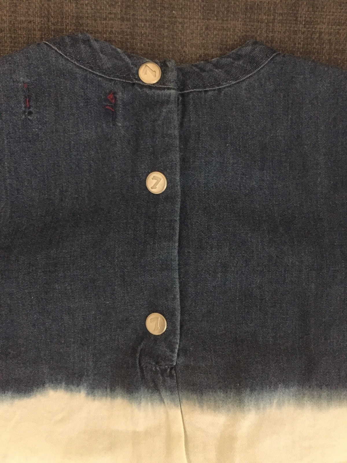 7 FOR ALL MANKIND BABY GIRLS BLEACHED DENIM DRESS & BLOOMER SET: # 7FGN3414