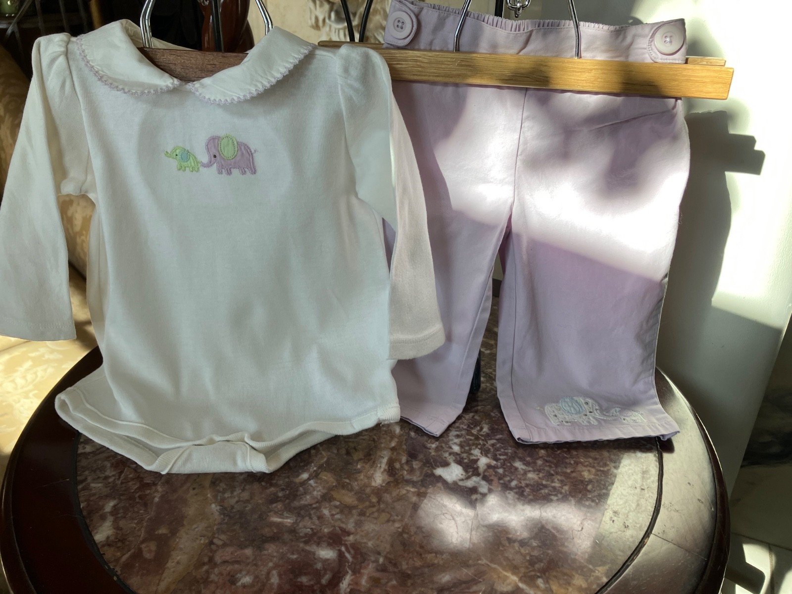 Gymboree 2008 Polka dot Elephant pants 3-6 bodysuit top 6-12 polkadot