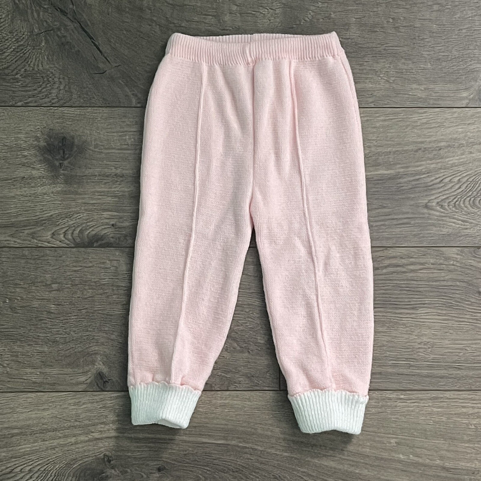 Vintage Baby Togs Pink Snowman 18m Acrylic Sweater Outfit READ