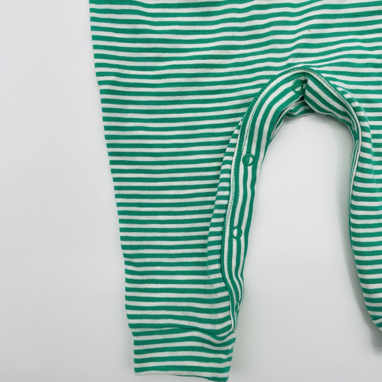 Cat & Jack Unisex Baby 3-6 Months Striped Slub Jersey Romper in Green/White 2054