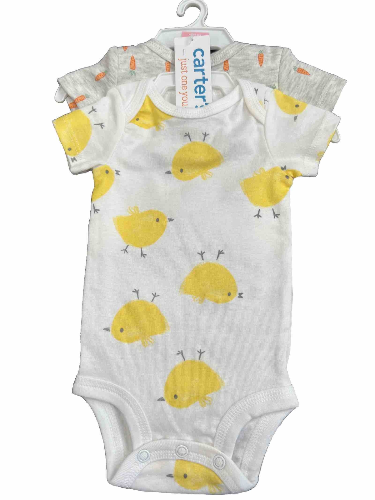 NEW Carter’s just One You Baby 2 Piece Easter Chips & Carrots Bodysuit Newborn