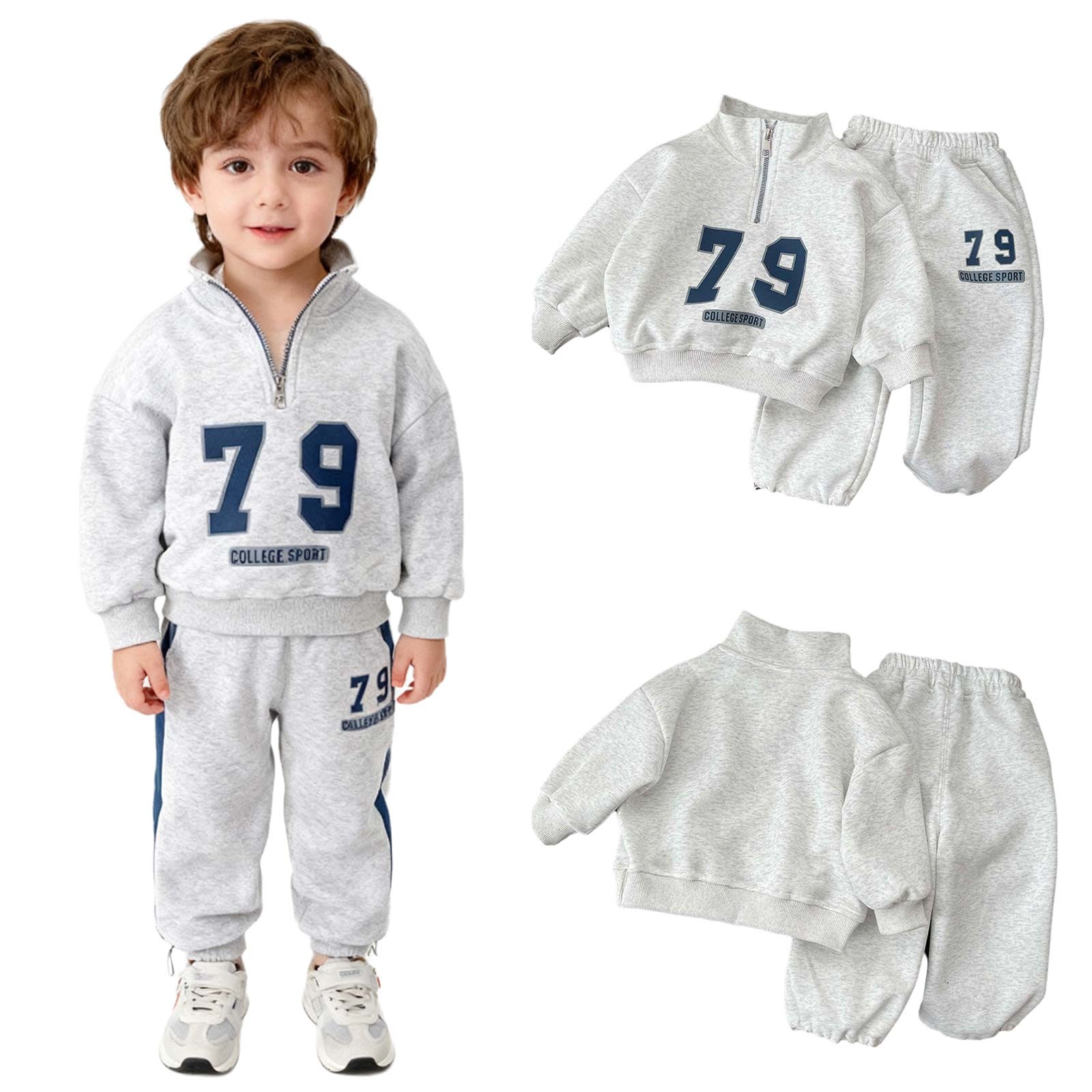 Baby Boys Outfit Fashion Sweatshirt With Pant Sweatsuit 2-Piece Joggers Top Set