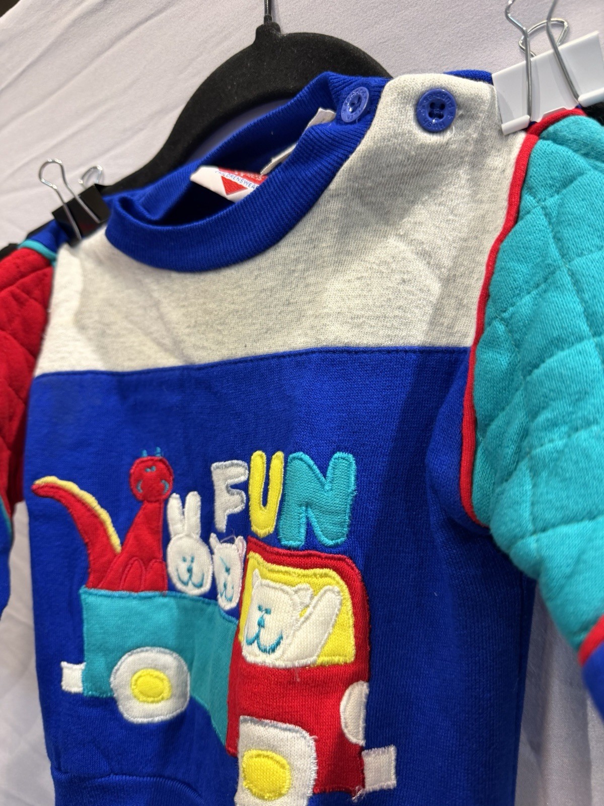 Vintage 1992 Hush Puppies Blue Colorblock Fleece Sweatshirt & Pants Set 12M