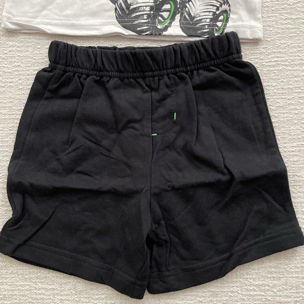 Monster Jam Boys 2T Grave Digger Graphic T-Shirt and Shorts 2-Piece Outfit Set