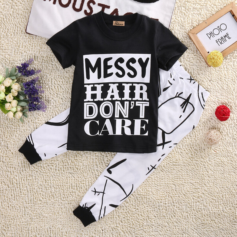 Toddler Baby Girls Clothes Letter Tops Trousers Pants Tracksuit Outfits Set