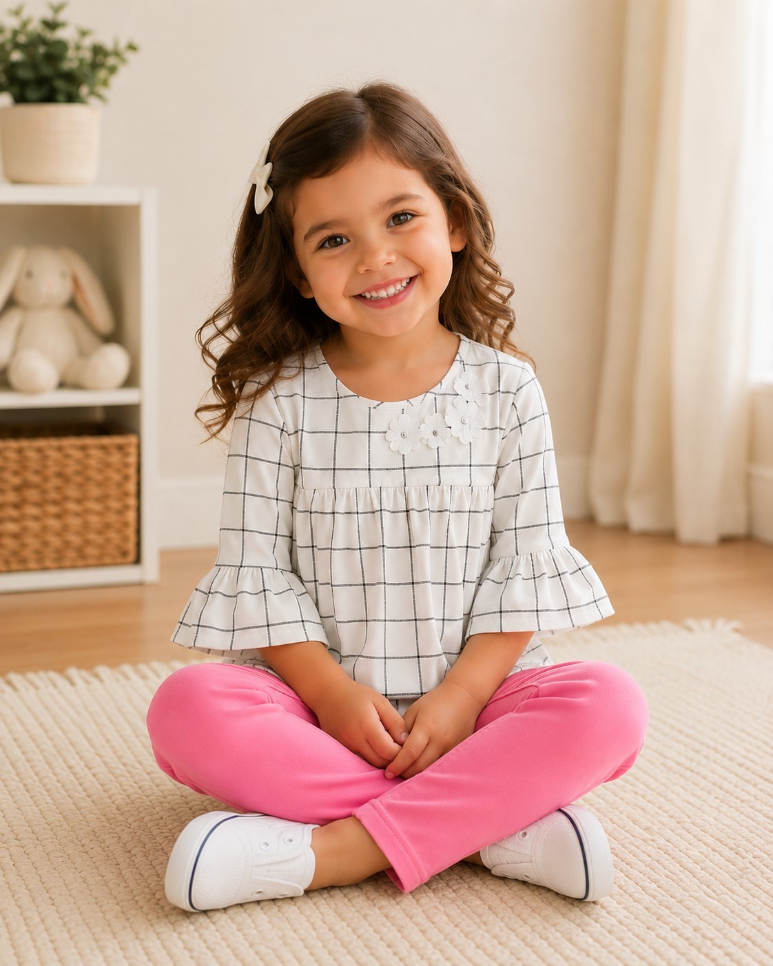 Carter’s Toddler Girls’ 2-Piece Plaid Bell Sleeve Top & Jegging Set 4T