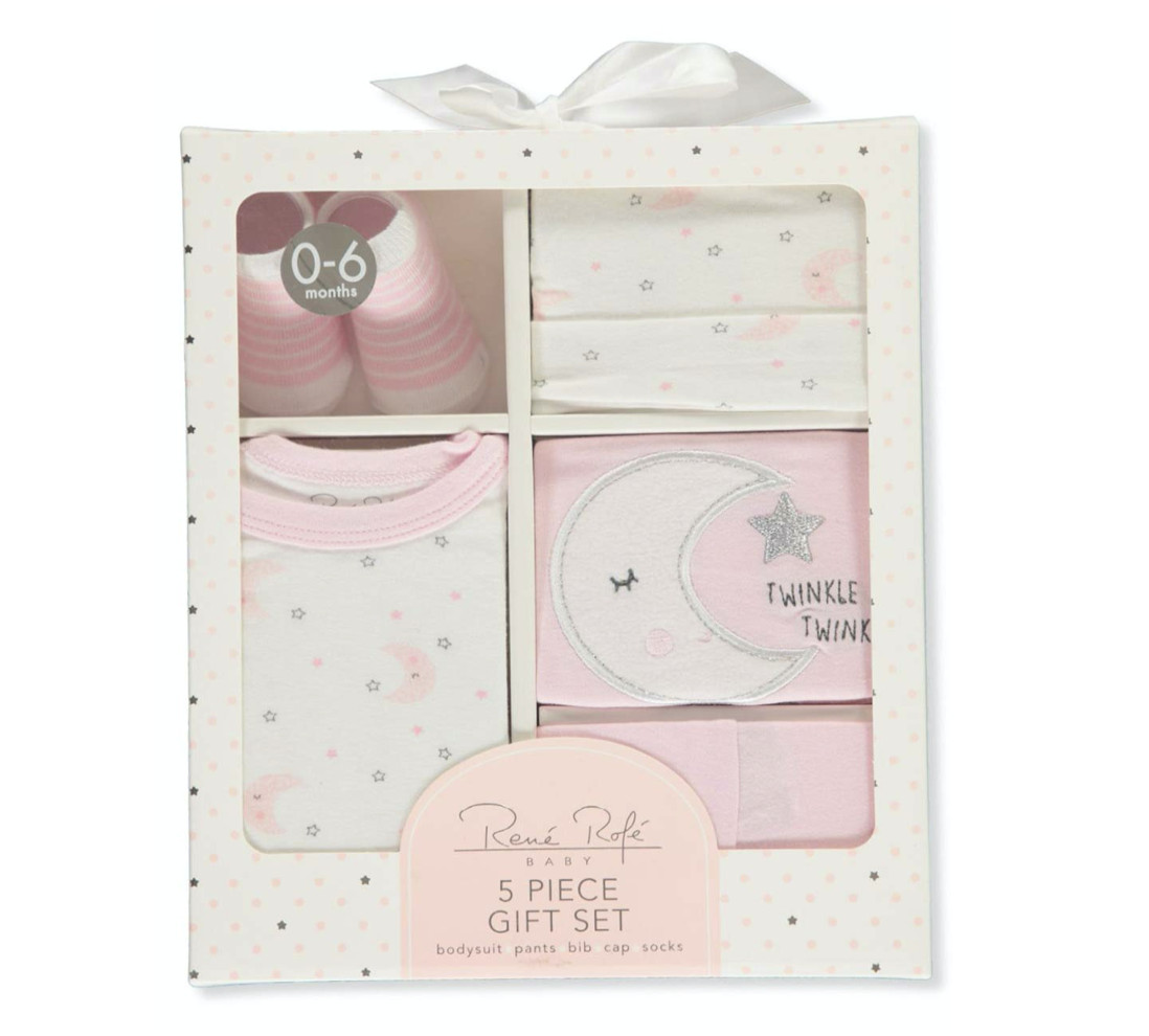 Twinkle Star Baby Girl 5 Piece Gift Set NWT Gift Boxed Pink 0-6 Rene Rofe NIP