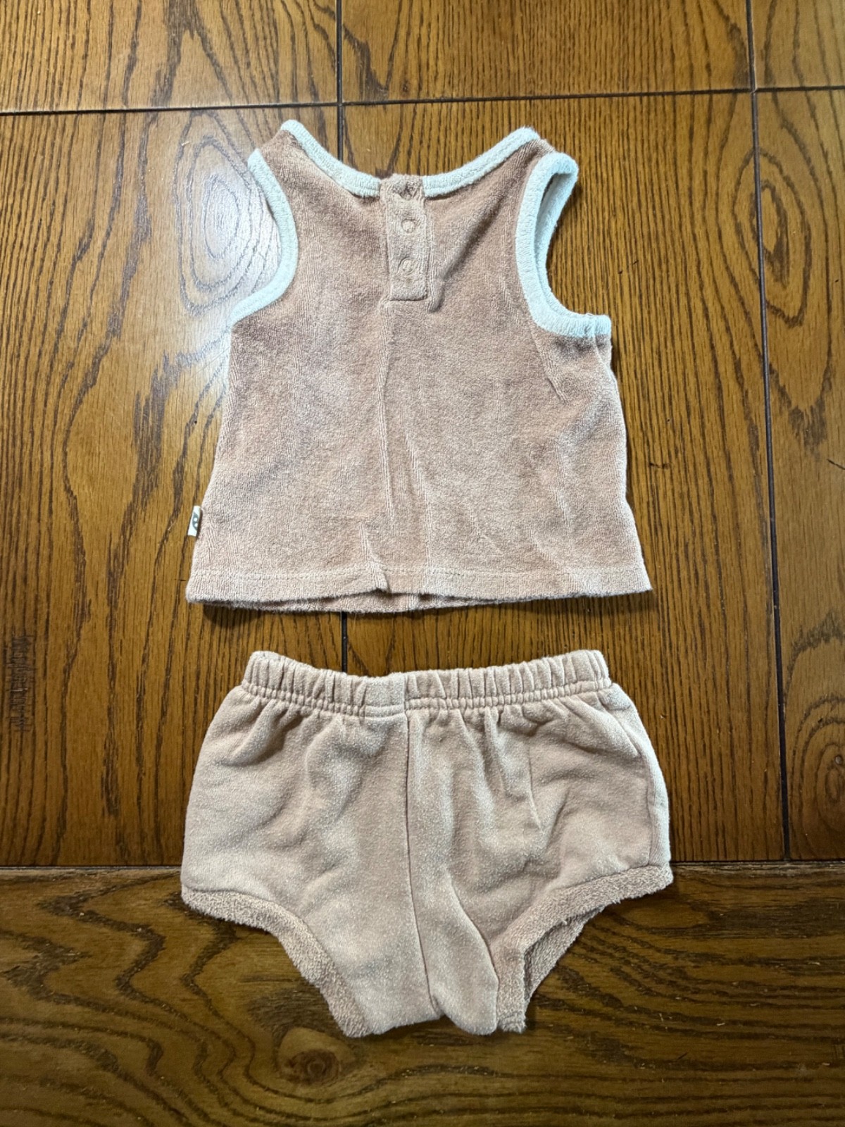 Easy-Peasy Tan Short Set Boys Organic Tank Top & Shorts Outfit Size 3-6 Months