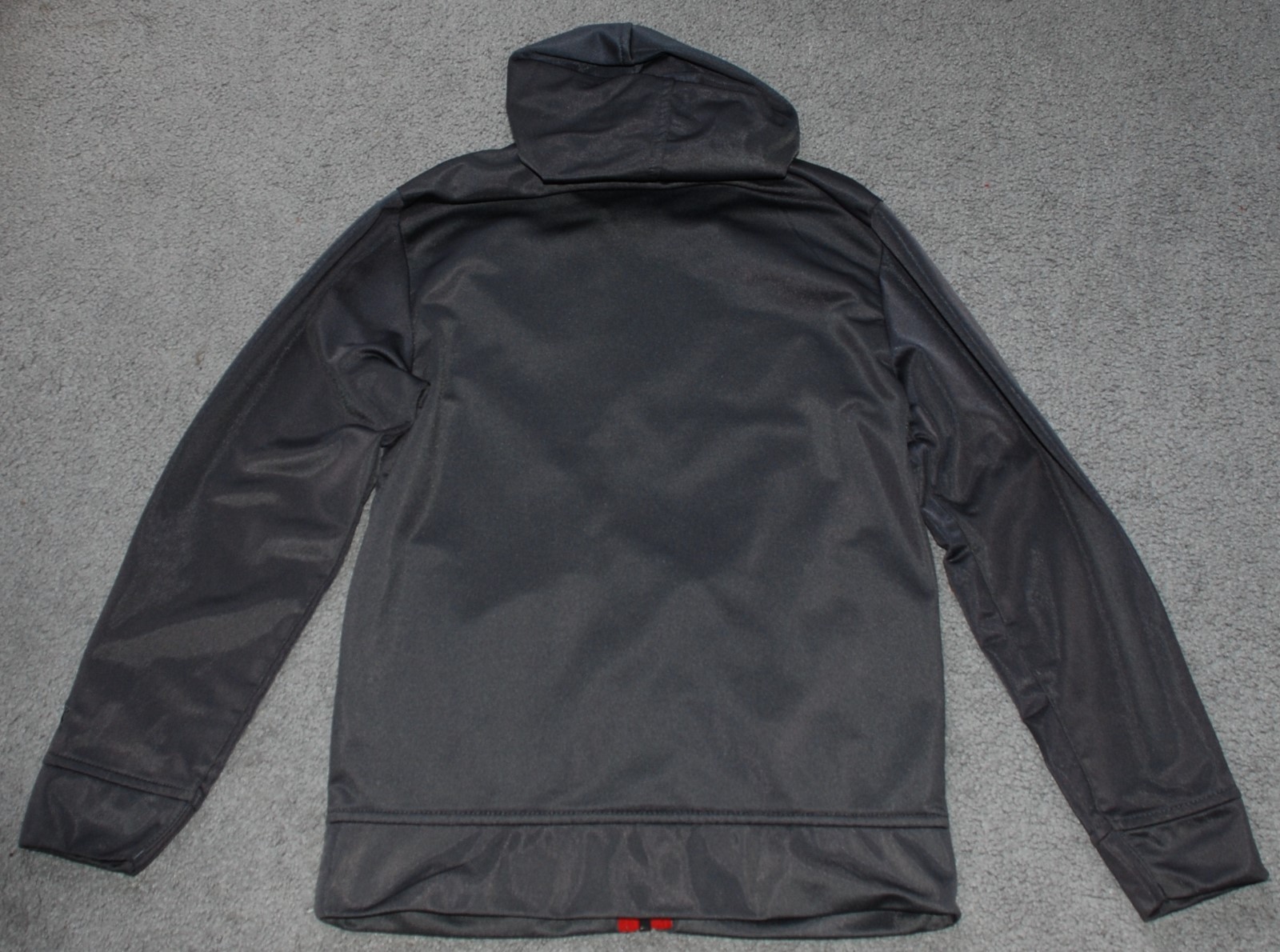 Boys Starter Gray/Red Windbreaker Hooded Jacket & Track Pants Athletic Set