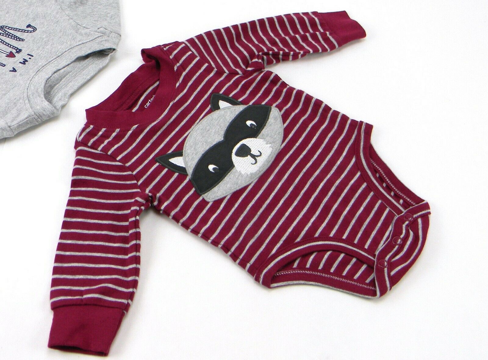 Carter’s 3-pc Layette Set Baby Boy’s Gray/Red Bodysuit/Pants Size 3 Months