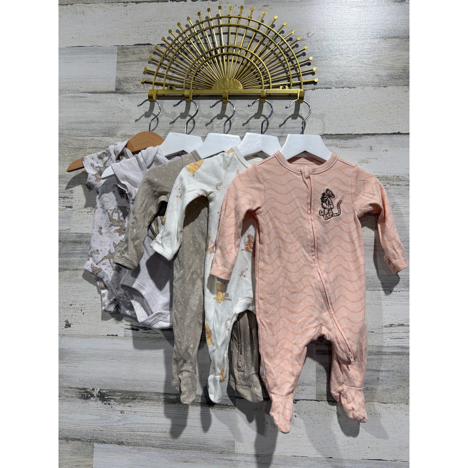 Disney Baby Girl Bundle Newborn 0-3M Pink Tan Pooh Tigger Lion King Disneycore